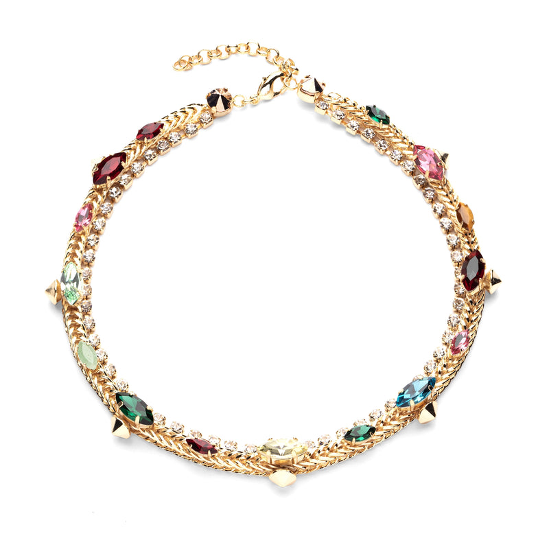 Collana placata oro multicolori