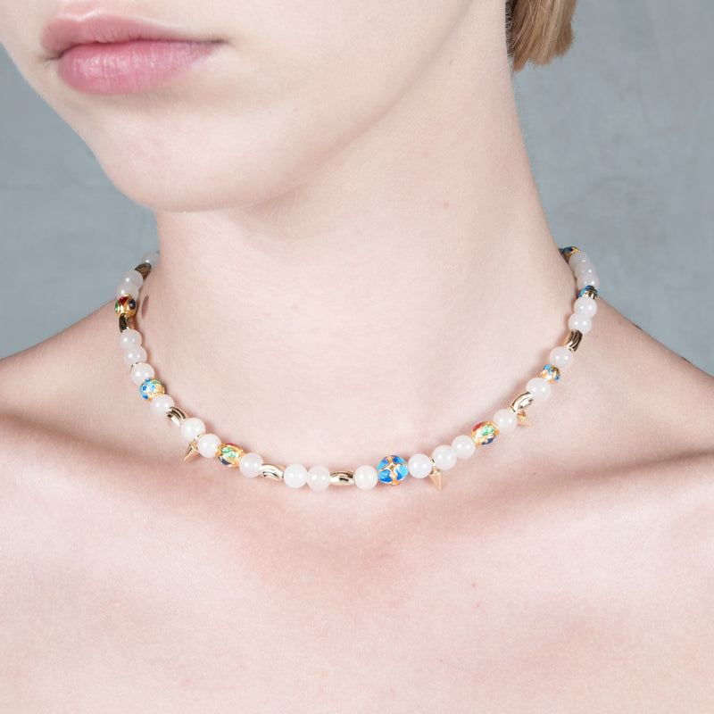 TWO-TONE GOLD-COLORED MULTI-STRAIN NECKLACE