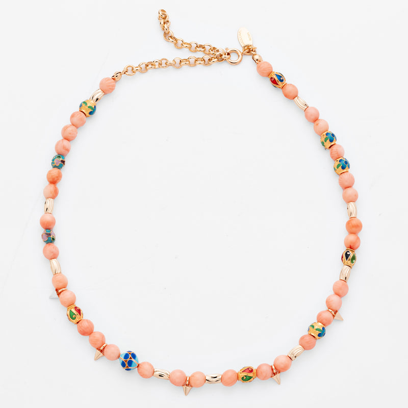 TWO-TONE GOLD-COLORED MULTI-STRAIN NECKLACE