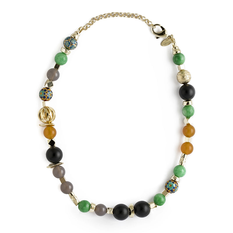 TWO-TONE GOLD-COLORED MULTI-STRAIN NECKLACE