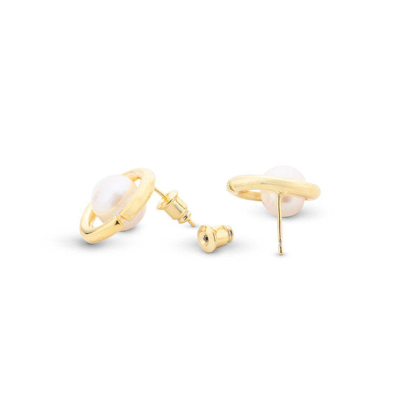 MULTI-STRAIN TWO-TONE SILVER EARRINGS WITH STUDS