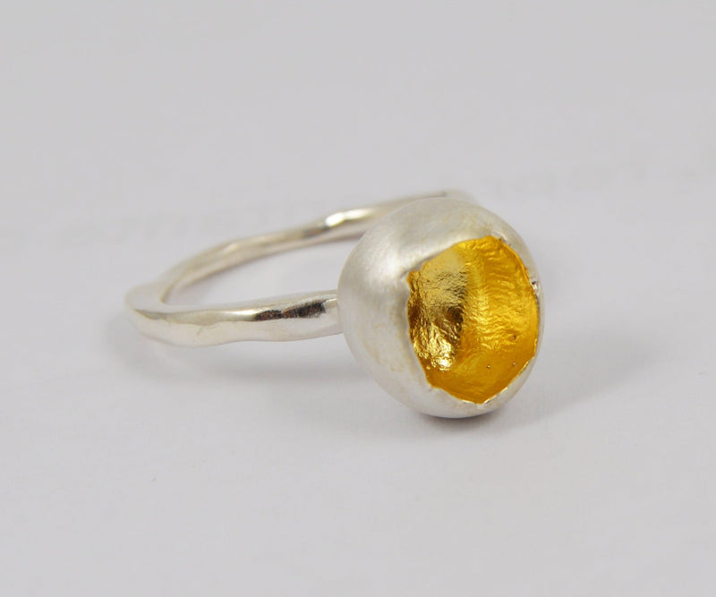 Minoo Ring in Silver and Yellow Gold