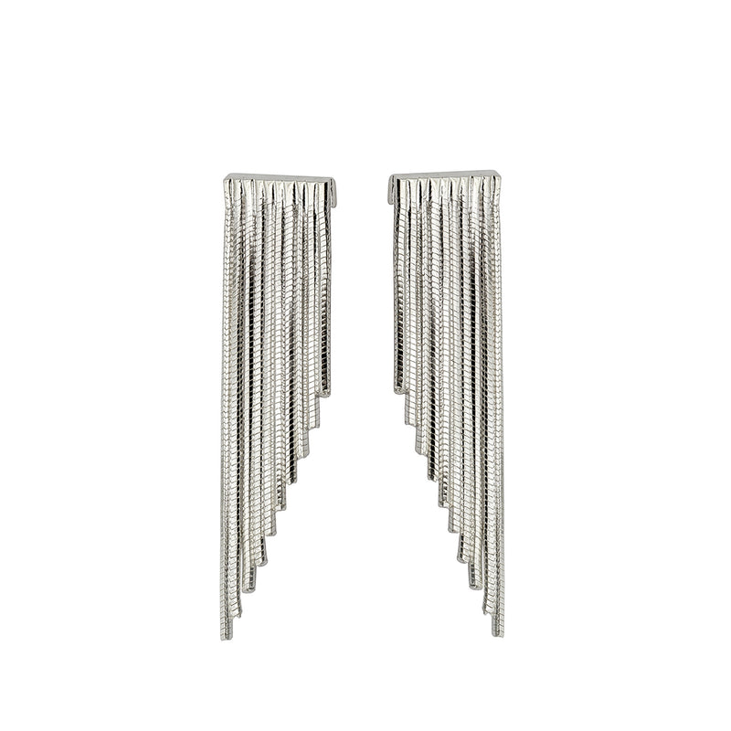 TWO-TONE SWINGING CIRCLE GOLD EARRINGS