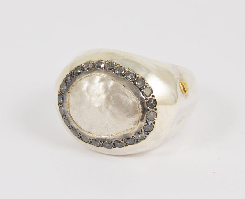 Prego Silver Ring with Diamonds