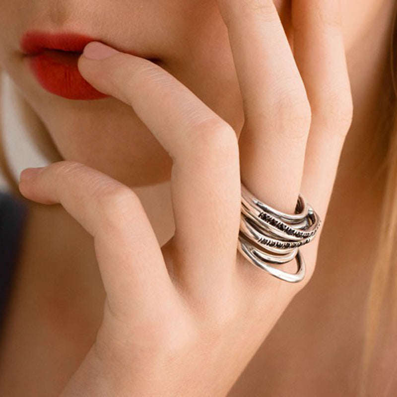 TWO-TONE GOLD-COLORED MULTI-STRAIN NECKLACE