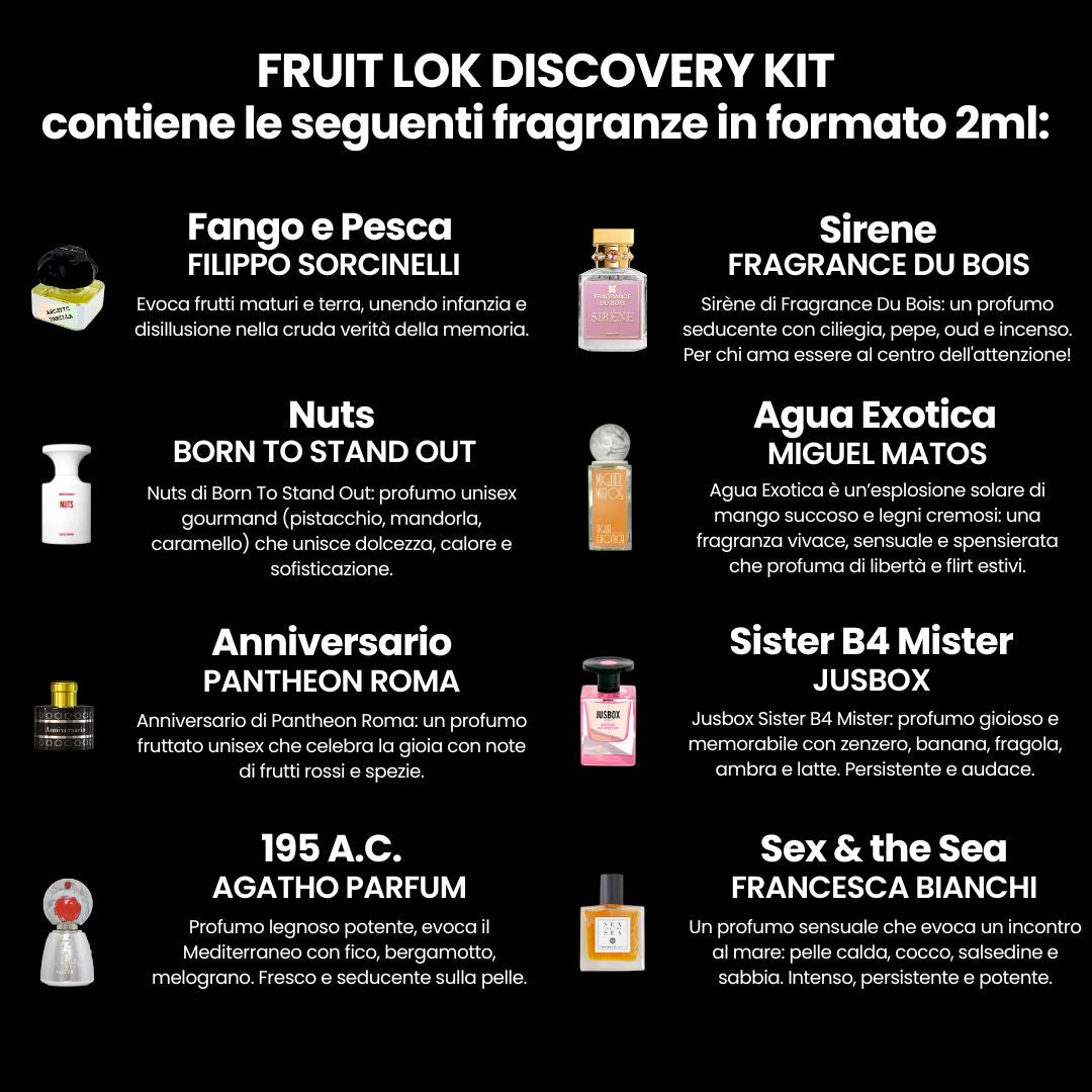 Fruit LOK Discovery  - 8 fragranze fruttate, da assaporare sulla pelle