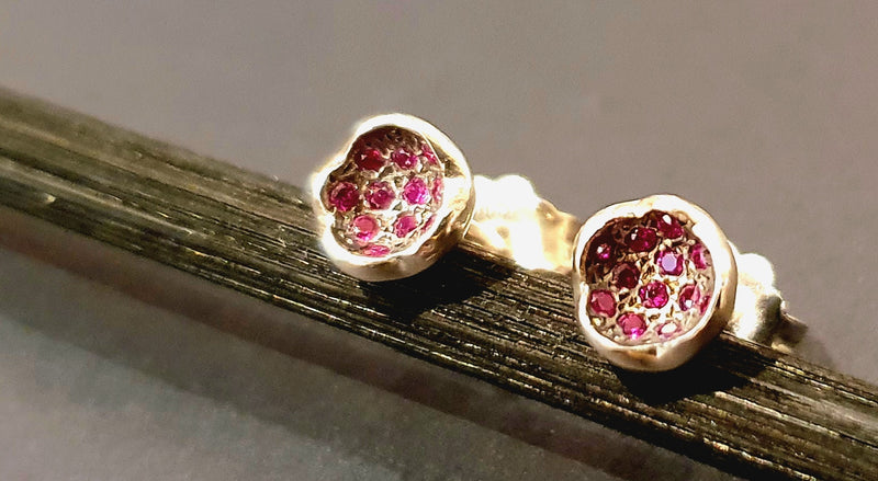 Orecchini  in Argento e Rubini