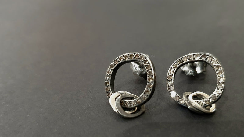 Earrings in Silver and Diamonds