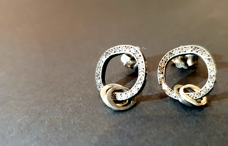 Earrings in Silver and Diamonds